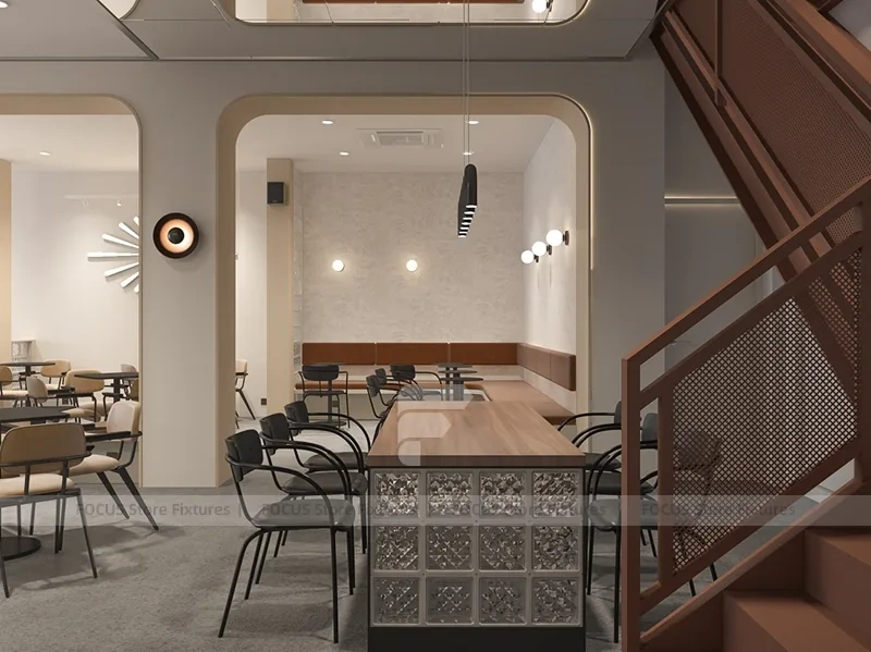 Warm Coffee Shop Exterior Entrance Design