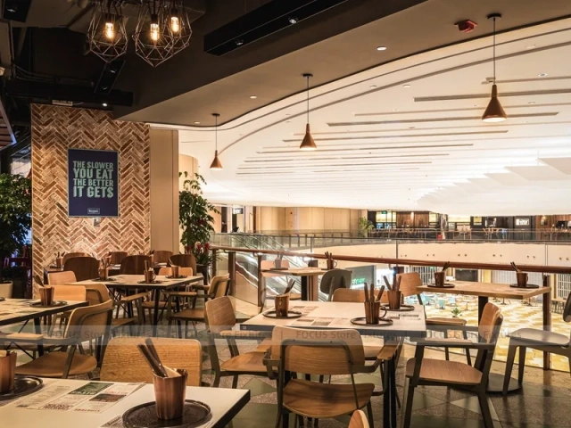 Warm Pendant Dessert Cafe Dining Layout
