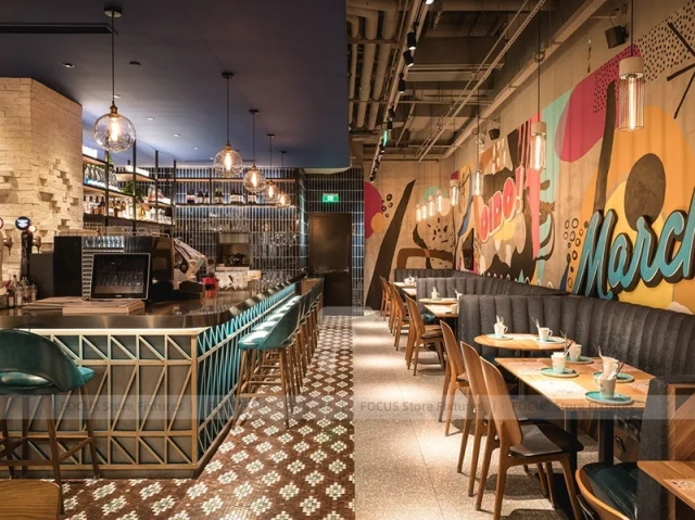 Warm Pendant Dessert Cafe Dining Layout