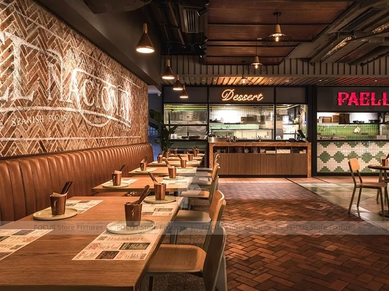 Warm Pendant Dessert Cafe Dining Layout
