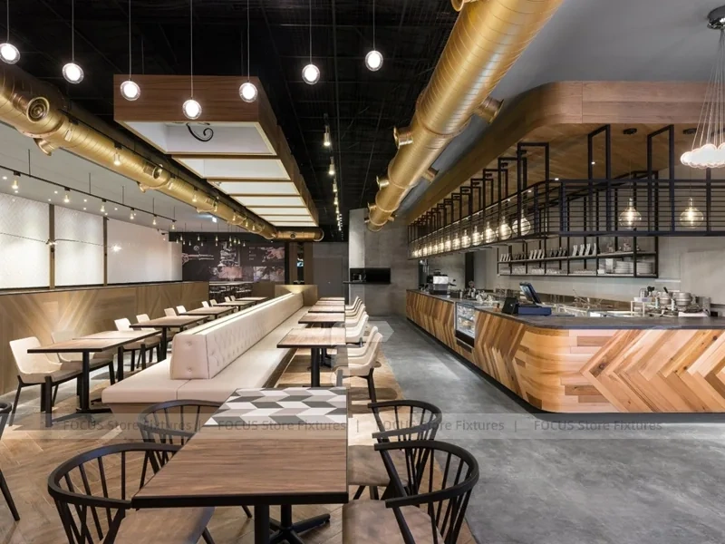 Warm Wood Coffee Bistro Dining Layout