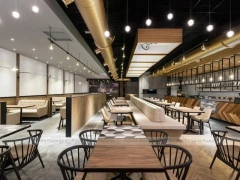 Warm Wood Coffee Bistro Dining Layout