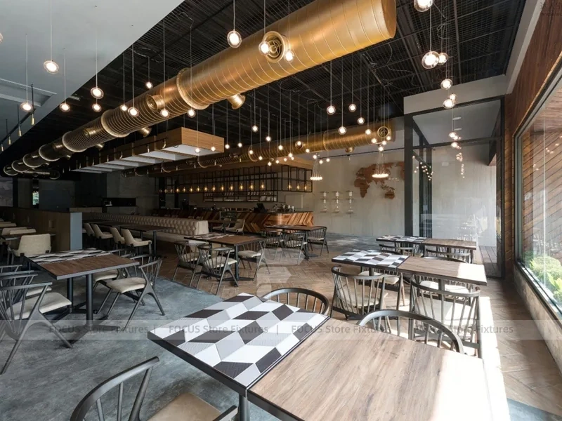 Warm Wood Coffee Bistro Dining Layout