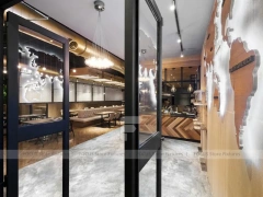 Warm Wood Coffee Bistro Dining Layout