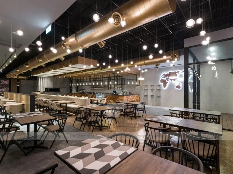 Warm Wood Coffee Bistro Dining Layout