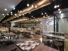 Warm Wood Coffee Bistro Dining Layout