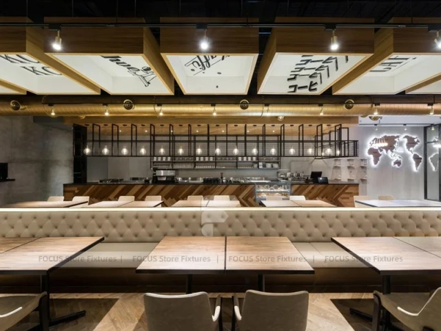 Warm Wood Coffee Bistro Dining Layout