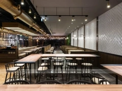 Warm Wood Coffee Bistro Dining Layout