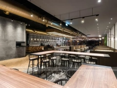 Warm Wood Coffee Bistro Dining Layout