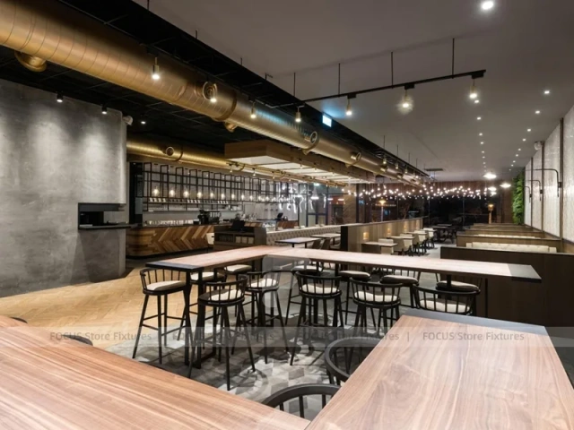 Warm Wood Coffee Bistro Dining Layout
