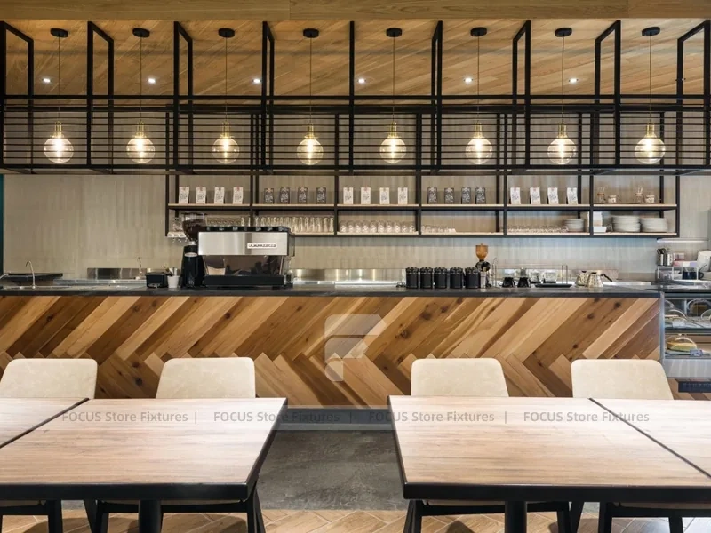 Warm Wood Coffee Bistro Dining Layout