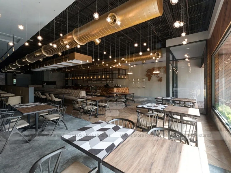 Warm Wood Coffee Bistro Dining Layout