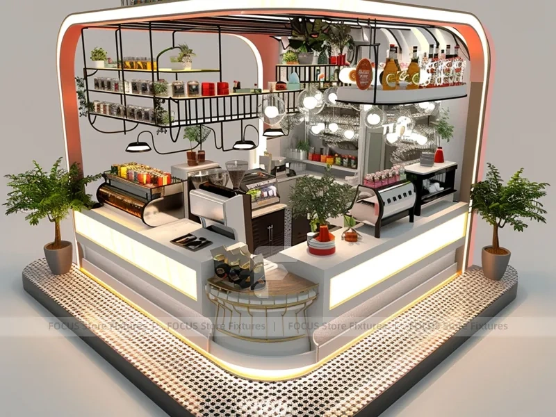 White Arch Dessert Beverage Island Counter