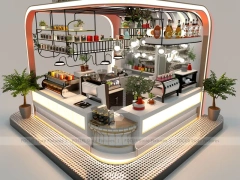 White Arch Dessert Beverage Island Counter