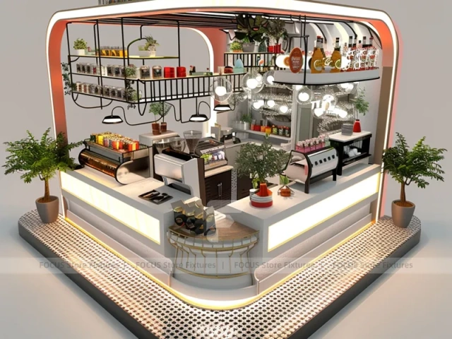 White Arch Dessert Beverage Island Counter