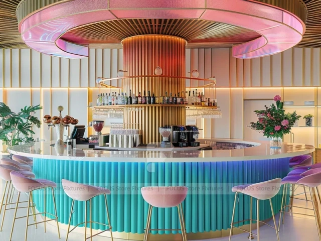 White Arch Dessert Beverage Island Counter