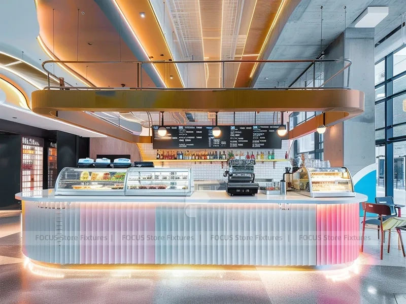 White Arch Dessert Beverage Island Counter