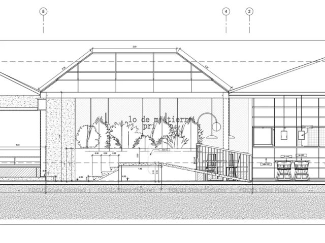 White Beverage Cafe Architectural Elevation