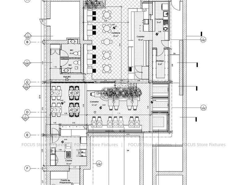 White Beverage Cafe Architectural Elevation