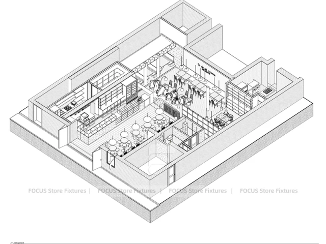 White Beverage Cafe Architectural Elevation