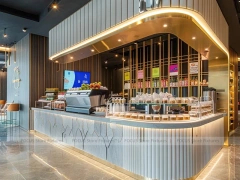 White Black Coffee Bar Seating Layout