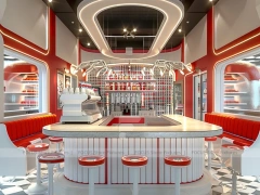 White Blue Beverage Island Counter