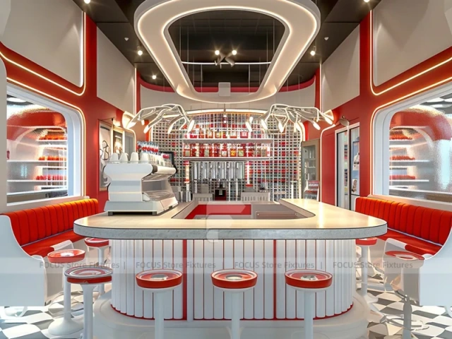 White Blue Beverage Island Counter