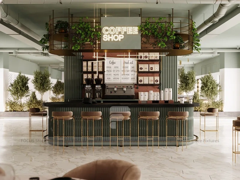 White Botanical Dessert Cafe Dining Layout