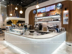 White Brown Beverage Corner Counter