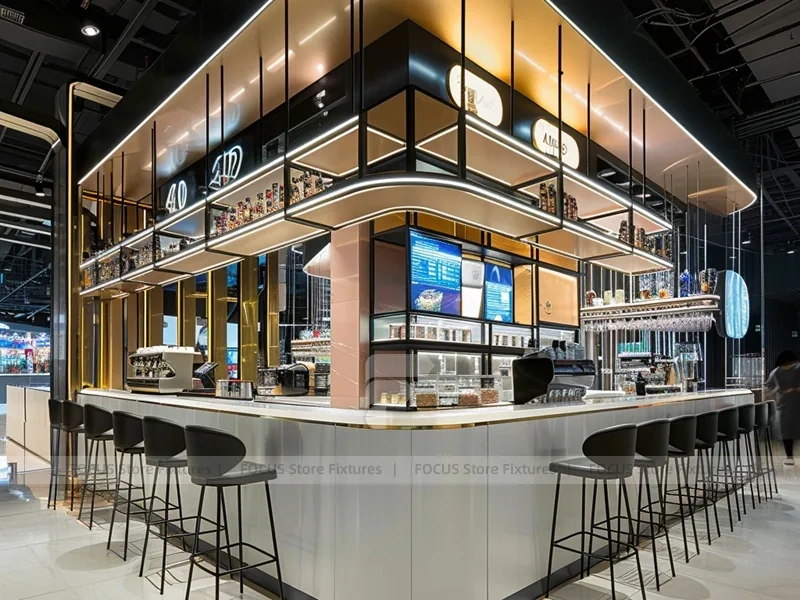 White Brown Beverage Corner Counter