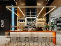 White Brown Beverage Corner Counter