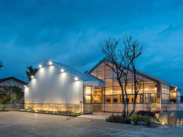 White Dessert Cafe Exterior Building Design