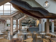 White Dessert Cafe Exterior Building Design