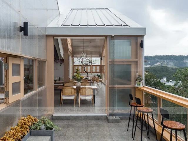 White Dessert Cafe Exterior Building Design