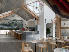 White Dessert Cafe Exterior Building Design