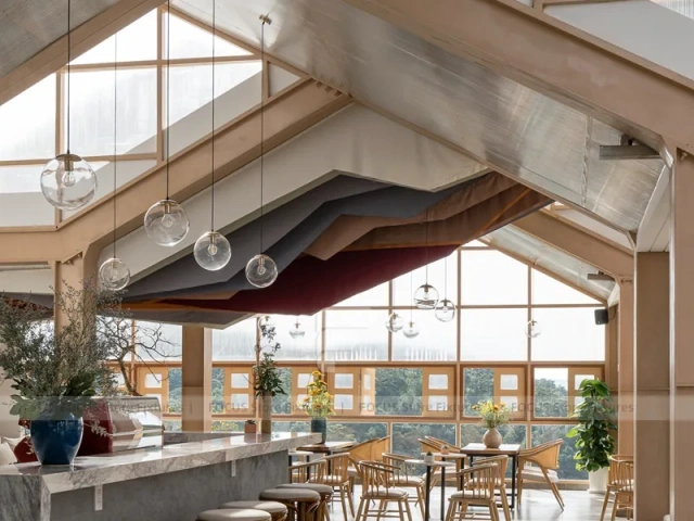 White Dessert Cafe Exterior Building Design