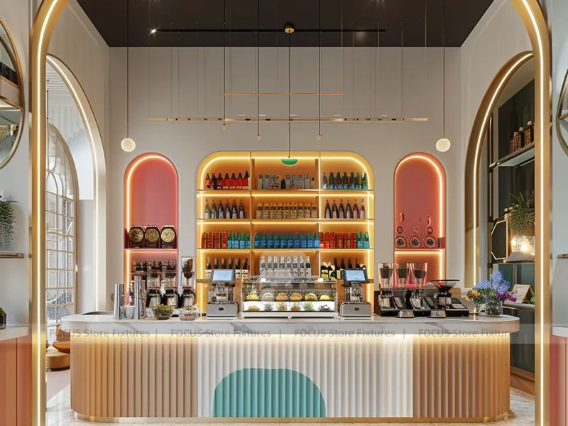 White Gold Coffee Bar Seating Layout