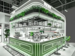 White Green Beverage Island Counter