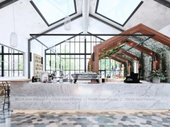 White Greenhouse Dessert Cafe Island Layout