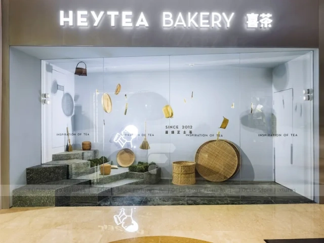 White Heytea Bakery Window Display