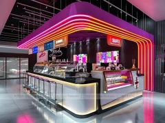 White LED Coffee Bar Counter Layout