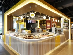 White LED Coffee Bar Counter Layout