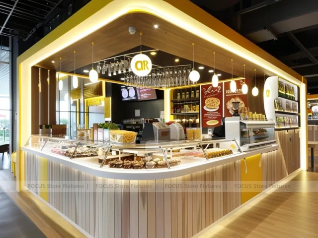 White LED Coffee Bar Counter Layout