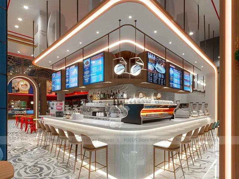 White Marble Beverage Island Counter