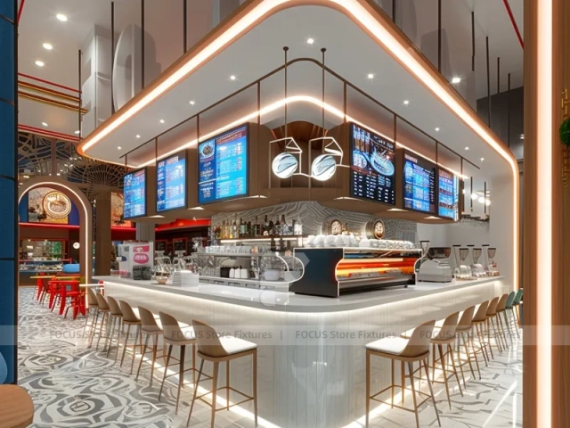 White Marble Beverage Island Counter