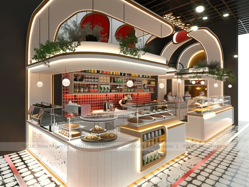 White Marble Beverage Island Counter
