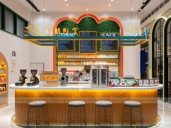 White Marble Beverage Island Counter