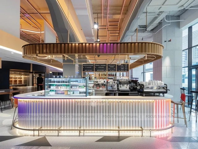 White Marble Beverage Island Counter