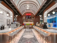 White Marble Coffee Bar Counter Layout