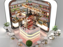 White Marble Coffee Bar Counter Layout